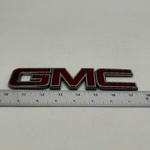 GMC Emblem Badge Red Chrome 7" Grill Tailgate Auto Truck SUV Nameplate Parts Car